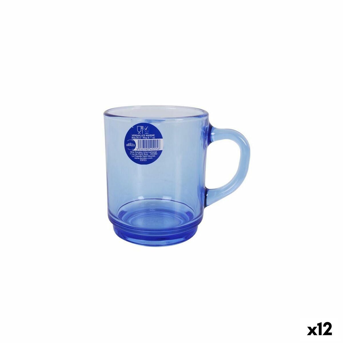 Lot 12 Tasses Duralex Versailles bleu