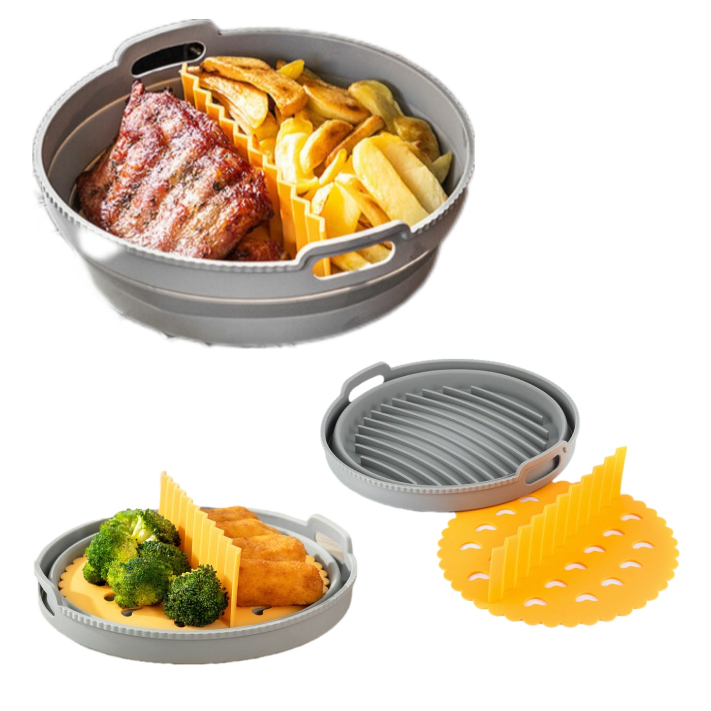 Panier pliable pour Air fryer 2 en 1 en silicone