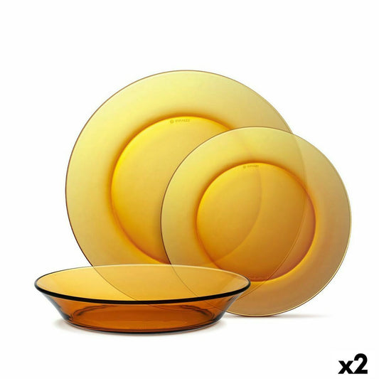 Lot de 2 Services 12 assiettes Duralex Lys Ambre
