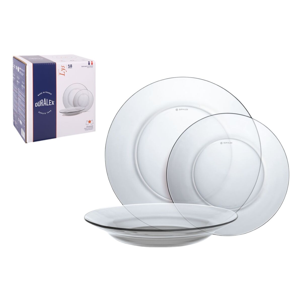 Lot de 2 Services 18 assiettes Duralex Lys