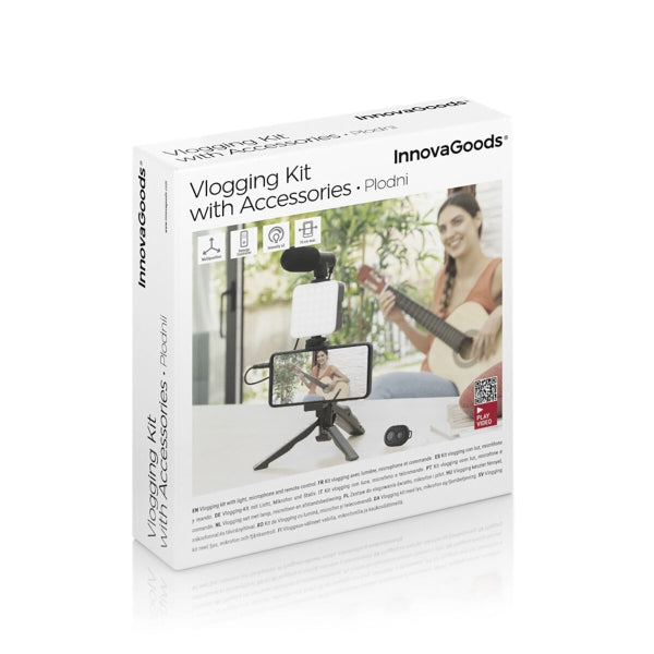 Kit Vlogging avec Lumière, Micro et Télécommande 6 Pièces