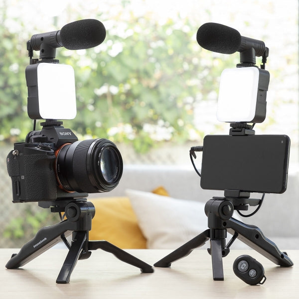 Kit Vlogging avec Lumière, Micro et Télécommande 6 Pièces