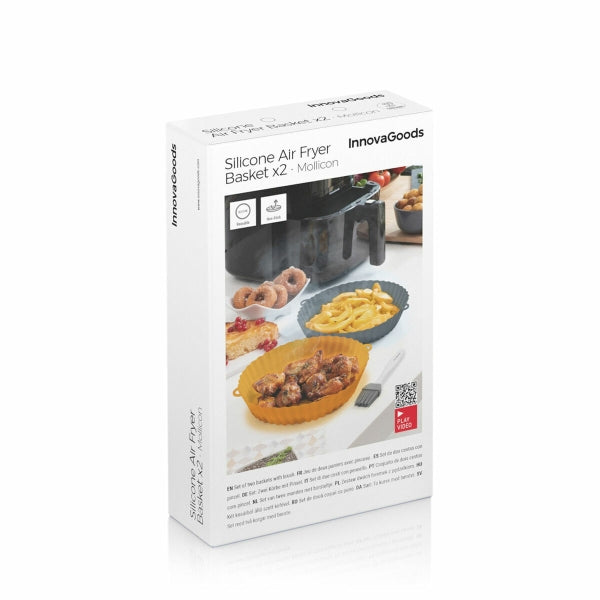 Ensemble 2 paniers et pinceau pour airfryer